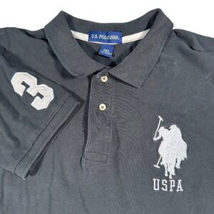 US Polo Assn Polo Shirt Men's 2XL Black Big pony Embroidered Short Sleeve Cotton